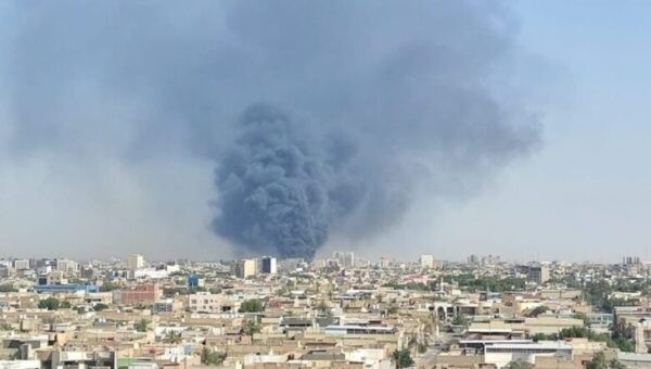 عکس  دود غلیظ ناشی از آتش‌سوزی در جنوب تهران