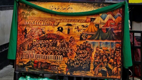 تابلوی تاریخی در تکیه حصاربوعلی