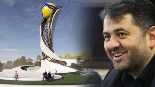 المان والیبال در یکی از میادین ارومیه نصب می‌شود